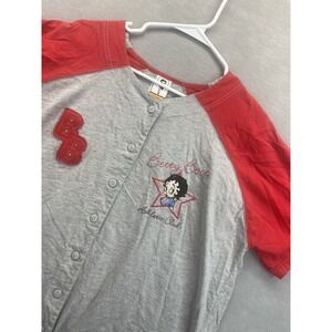 Betty Boop Button Up Baseball Jersey BB Shirt Size Large Vintage Y2K
